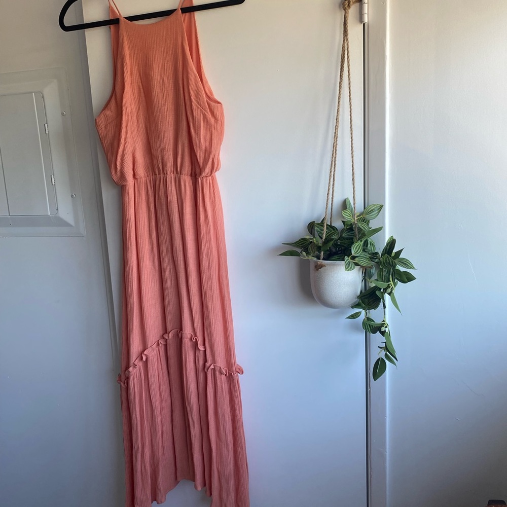 LONG PEACH DRESS